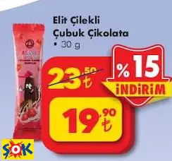 ELİT ÇİLEKLİ ÇUBUK ÇİKOLATA 30 G